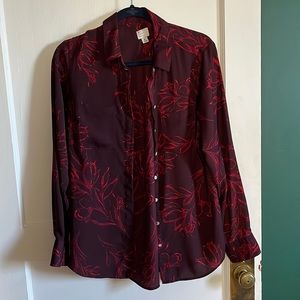A New Day floral button up shirt